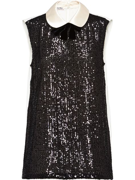 miu miu sequin tank|miu miou tops.